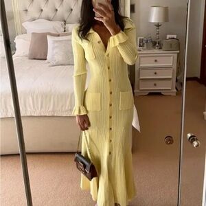 Yellow long sleeve dress